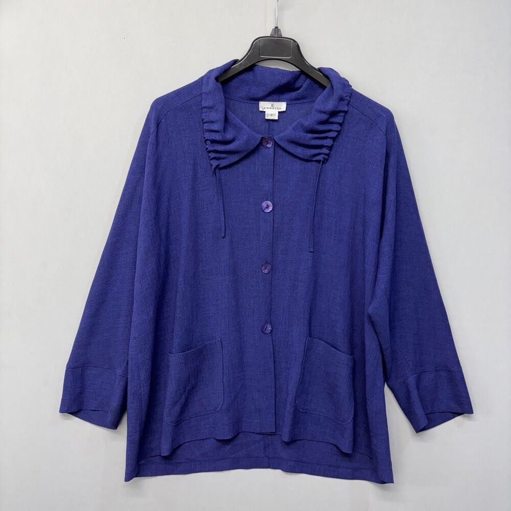 Emmelle Women Blouse Top Button Shirt Plus Size 2 2X Made in USA D045 -21